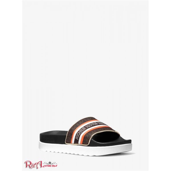 Женские Сандалии MICHAEL KORS (Tyra Logo Tape Slide Sandal) 65274-05 коричневый