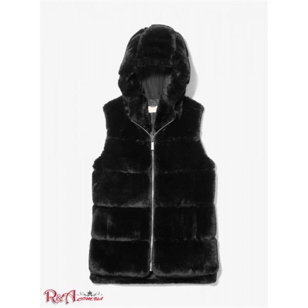 Женский Жилет MICHAEL KORS (Faux Fur Hooded Vest) 65134-05 черный
