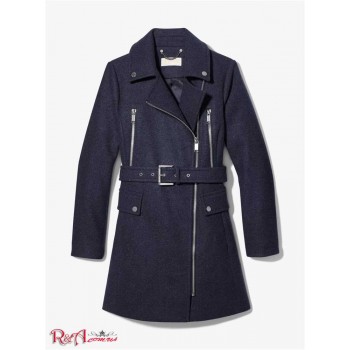 Жіноче Пальто (Wool Blend Zip Front Coat) 48864-05 Військово-Морський