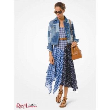 Женская Куртка (Patchwork Denim Jacket) 60854-05 Средняя Мытье