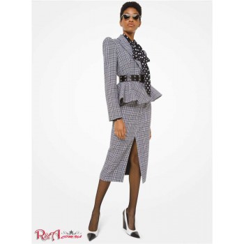 Женская Куртка (Glen Plaid Wool Peplum Jacket) 53224-05 Черный/Белый