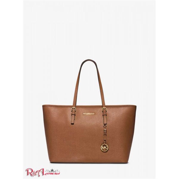 Жіноча Таут Сумка MICHAEL KORS (Jet Set Medium Saffiano Leather Top-Zip Tote Bag) 65474-05 Багаж