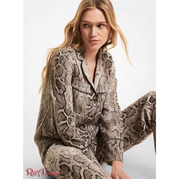Женская Пижама (Embellished Snake Crushed Crepe Pajama Shirt) 60704-05 Дюна