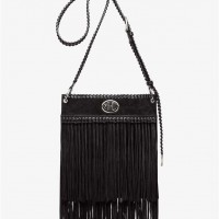 Женская Сумка Мессенджер (Monogramme Fringed Suede Messenger Bag) 65444-05 черный