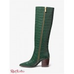 Женские Ботинки MICHAEL KORS (Loni Crocodile Embossed Leather Boot) 65644-05 Мох