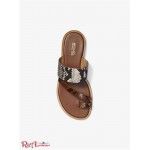 Женские Сандалии MICHAEL KORS (Pratt Two-Tone Python Embossed Leather Sandal) 61324-05 натуральный комбо