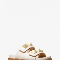 Женские Сандалии (Stark Studded Leather Slide Sandal) 65284-05 lt cream