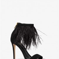 Женские Сандалии (Meena Feather Embellished Suede Sandal) 65264-05 черный