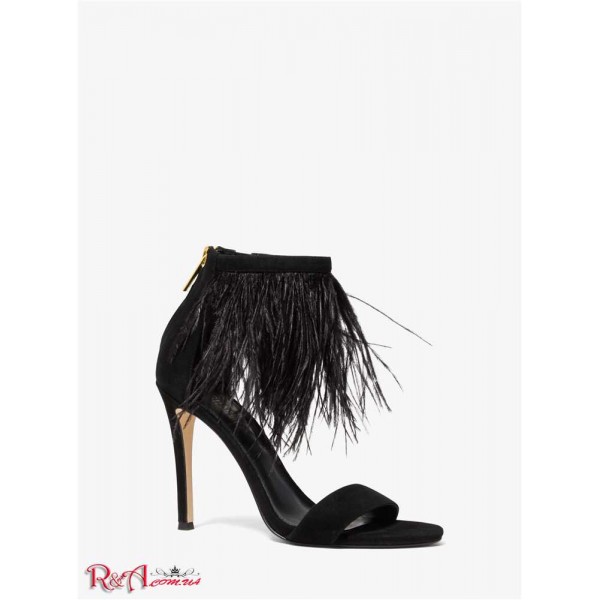 Женские Сандалии MICHAEL KORS (Meena Feather Embellished Suede Sandal) 65264-05 черный