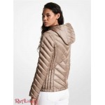 Женская Куртка MICHAEL KORS (Reversible Printed Nylon Packable Puffer Jacket) 61105-05 Taupe