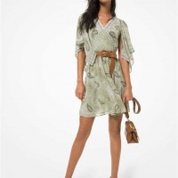 Жіноча Сукня (Paisley Georgette Handkerchief-Sleeve Dress) 53075-05 армія Жіноча Сукня (Paisley Georgette Handkerchief-Sleeve Dress) 53075-05 армія