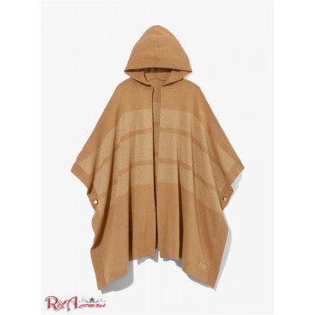 Жіноче Пончо (Metallic Knit Hooded Poncho) 65175-05 темний верблюд/золото