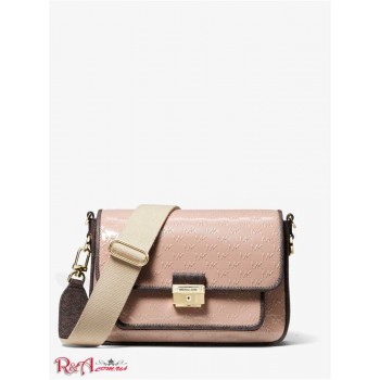 Женская Сумка Мессенджер (Bradshaw Medium Logo Embossed Patent Leather Messenger Bag) 65545-05 Палевый