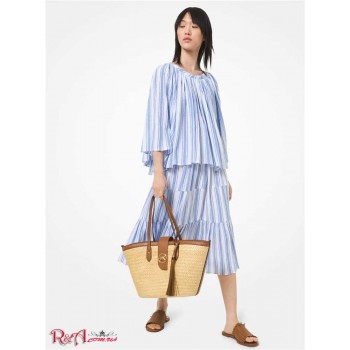 Женская Юбка (Striped Cotton Gauze Tiered Skirt) 60735-05 Экипаж Синий