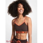 Женский Бралетт MICHAEL KORS (Logo Tape Stretch Nylon Racerback Sports Bra) 65045-05 Chocolate