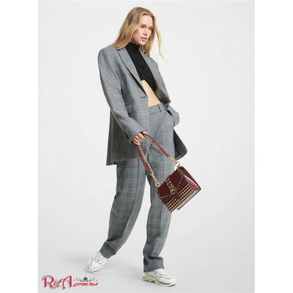 Женский Блейзер MICHAEL KORS (Check Stretch Wool Boyfriend Blazer) 65065-05 черный/белый