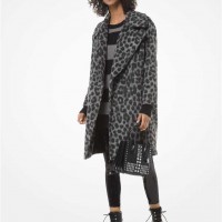 Жіноче Пальто (Leopard Jacquard Cocoon Coat) 48475-05 gunmetal