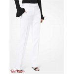 Женские Штаны MICHAEL KORS (Double Crepe-Sable Straight-Leg Trousers) 65575-05 Оптический Белый