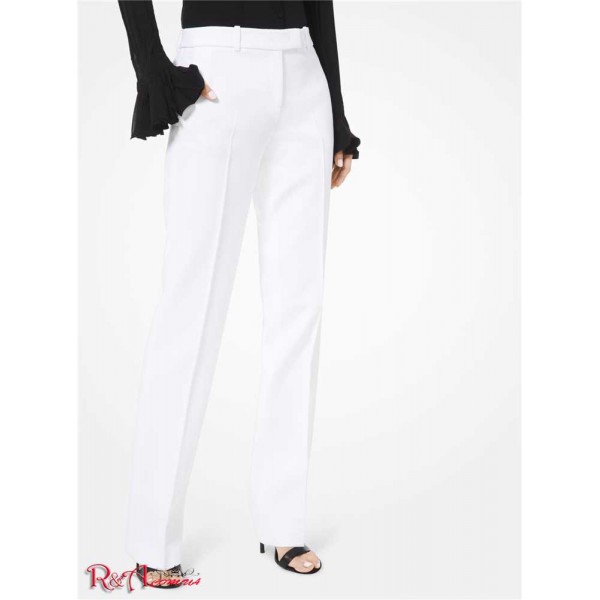 Жіночі Штани MICHAEL KORS (Double Crepe-Sable Straight-Leg Trousers) 65575-05 Оптичний Білий