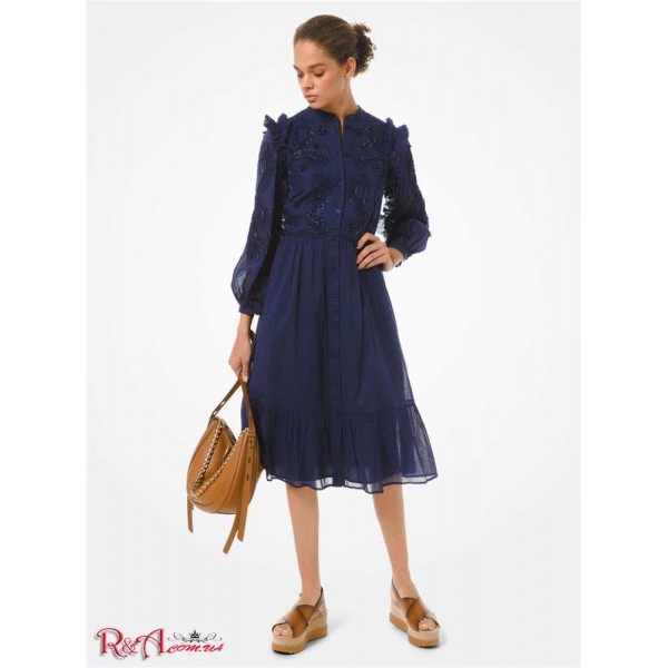 Женское Платье Рубашка MICHAEL KORS (Embellished Cotton Shirtdress) 60785-05 истинный военно-морской флот