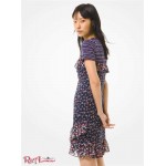 Женское Платье MICHAEL KORS (Floral Georgette Ruffled Slip Dress) 60805-05 персик коралл