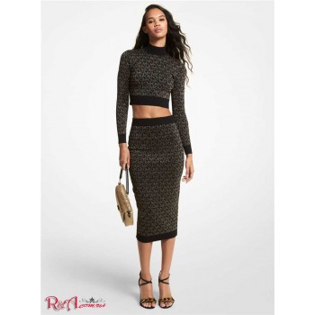 Женская Юбка (Metallic Logo Jacquard Skirt) 65005-05 черный/золото