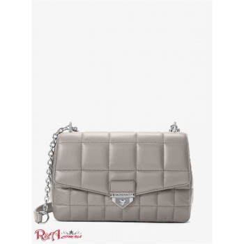 Женская Сумка на Плечо (SoHo Extra-Large Quilted Leather Shoulder Bag) 61645-05 Жемчужный Серый