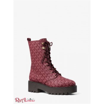 Жіночі Черевики (Bryce Logo Platform Combat Boot) 65655-05 темна ягода