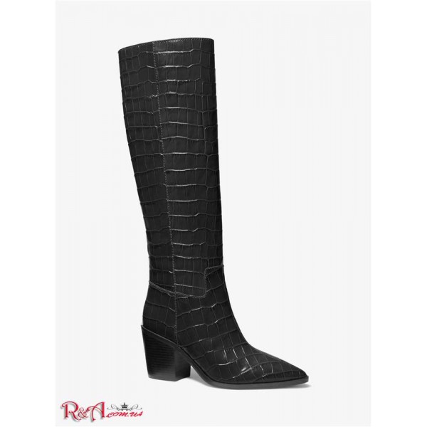 Женские Ботинки MICHAEL KORS (Loni Crocodile Embossed Leather Boot) 65645-05 Черный