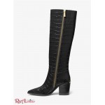 Женские Ботинки MICHAEL KORS (Loni Crocodile Embossed Leather Boot) 65645-05 Черный