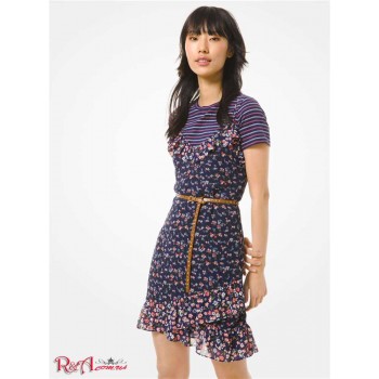 Женское Платье (Floral Georgette Ruffled Slip Dress) 60805-05 Персик Коралл