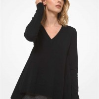 Жіночий Светр (Draped Cashmere Asymmetric Sweater) 65155-05 чорний