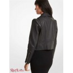 Жіноча Куртка MICHAEL KORS (Pebbled Leather Puff-Sleeve Moto Jacket) 60715-05 Чорний