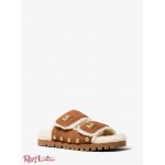 Женские Сандалии MICHAEL KORS (Stark Embellished Suede and Faux Shearling Slide Sandal) 65285-05 багаж
