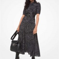 Жіноча Сукня Сорочка (Paisley Silk Georgette Tie-Neck Shirtdress) 65245-05 slate multi