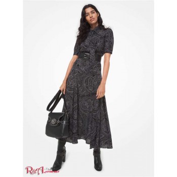 Женское Платье Рубашка (Paisley Silk Georgette Tie-Neck Shirtdress) 65245-05 slate multi