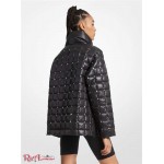 Женская Куртка MICHAEL KORS (Stirling Studded Quilted Cire Popover Jacket) 65055-05 черный/серебристый