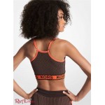 Женский Бралетт MICHAEL KORS (Logo Tape Stretch Nylon Racerback Sports Bra) 65045-05 Chocolate