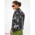 Жіноча Куртка MICHAEL KORS (Floral Embroidered Leather Moto Jacket) 60845-05 чорний комбо