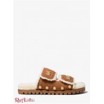 Женские Сандалии MICHAEL KORS (Stark Embellished Suede and Faux Shearling Slide Sandal) 65285-05 багаж
