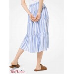 Женская Юбка MICHAEL KORS (Striped Cotton Gauze Tiered Skirt) 60735-05 экипаж синий