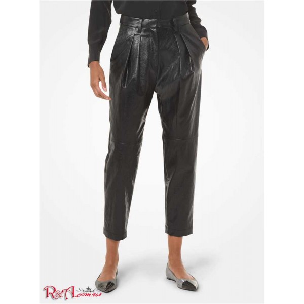 Жіночі Штани MICHAEL KORS (Faux Leather Pleated Pants) 60925-05 чорний