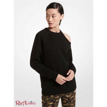 Жіночий Світшот (Cotton Blend Asymmetric Cutout Sweatshirt) 61175-05 чорний