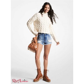 Женские Шорты (High-Rise Distressed Denim Shorts) 60975-05 Мытье Индиго