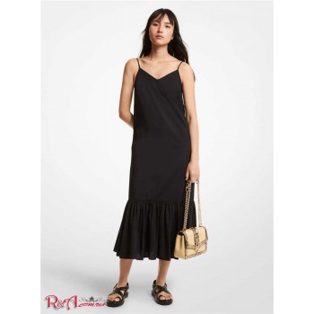 Женское Платье (Stretch Cotton Poplin Ruffle Hem Slip Dress) 60686-05 Черный