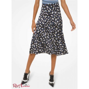 Женская Юбка (Floral Silk Charmeuse Dance Skirt) 61676-05 Кадет