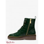 Женские Ботинки MICHAEL KORS (Haskell Crocodile Embossed Leather Combat Boot) 49676-05 Мох