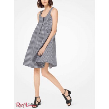 Женское Платье (Gingham Cotton-Poplin Tank Dress) 61256-05 Черный/Белый