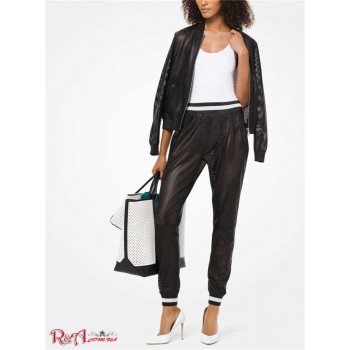 Женские Джоггеры (Perforated Plonge Leather Joggers) 65586-05 черный