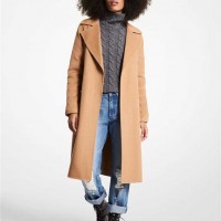 Женское Пальто (Wool Blend Wrap Coat) 65126-05 Темный Camel
